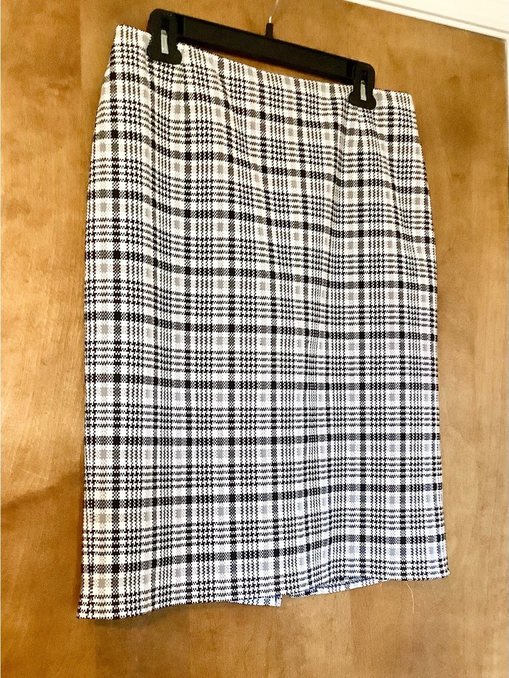 Alex Marie Black and White Plaid Pencil Skirt